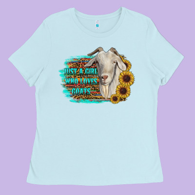 Just A Girl Who Loves Goats Ladies Tee Designed By Ranaportraitstore