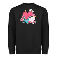 Black nurse hearts Heavyweight Sweatshirt - MaliasSmallBusiness