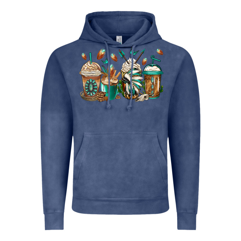Indian Headdress Coffee Cups Vintage Hoodie by Jasminsmagicworld | Teevron