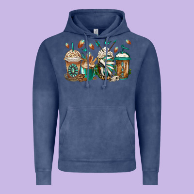 Indian Headdress Coffee Cups Vintage Hoodie Designed By Jasminsmagicworld