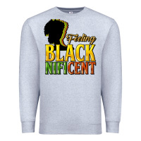 Heather Grey feeling blacknificent Premium Sweatshirt - NancyCooperArtShop