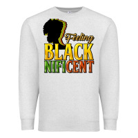 Oatmeal Heather feeling blacknificent Premium Sweatshirt - NancyCooperArtShop
