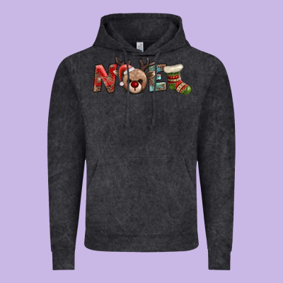 Noel With Sock And Reindeer Vintage Hoodie Designed By Adodesignshop