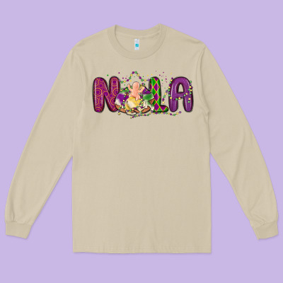Nola Cake Mardi Gras Long Sleeve Tee Designed By Maliassmallbusiness