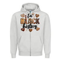 Dove Grey i'm black history Zipper Hoodie - LillyAllenDesigns
