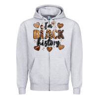 Heather Grey i'm black history Zipper Hoodie - LillyAllenDesigns