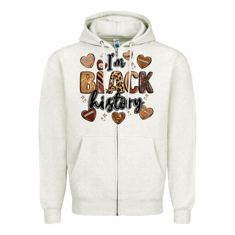 I'm Black History Zipper Hoodie by LillyAllenDesigns | Teevron