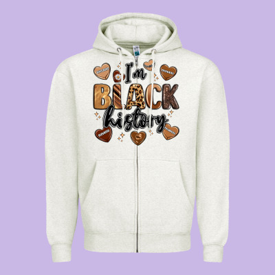 I'm Black History Zipper Hoodie Designed By Lillyallendesigns