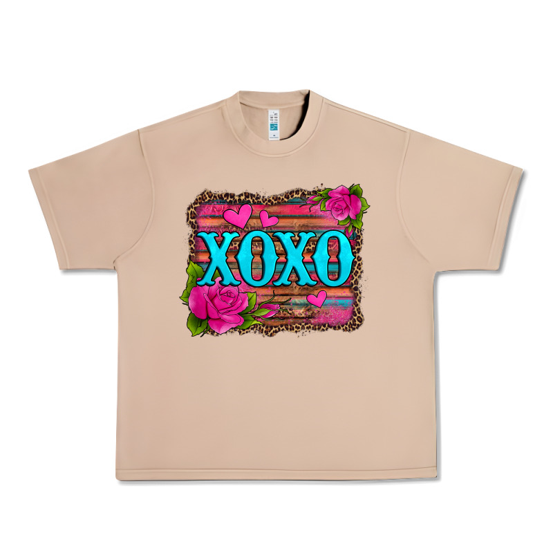 Xoxo Valentine's Day Pink Roses And Hearts Urban Heavy Tee by Jasminsmagicworld | Teevron