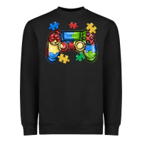 Black autism awareness video game controller Heavyweight Sweatshirt - MaliasSmallBusiness