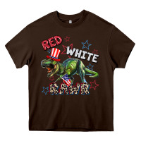Chocolate Brown Red white rawr 4th of July Heavy Core Tee - CowGirlArtShop