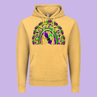 Mardi Gras Rainbow Vintage Hoodie Designed By Adodesignshop