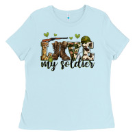 Baby Blue love my soldier Ladies Tee - Zillion Design Studio