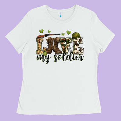 Love My Soldier Ladies Tee Designed By Zillion Design Studio