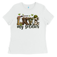 White love my soldier Ladies Tee - Zillion Design Studio