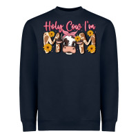 Navy holy cow i'm mom Heavyweight Sweatshirt - MaliasSmallBusiness