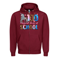 Burgundy 100 magical days of school Zipper Hoodie - LillyAllenDesigns