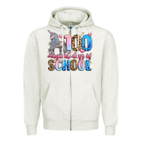 Oatmeal Heather 100 magical days of school Zipper Hoodie - LillyAllenDesigns