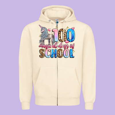 100 Magical Days Of School Zipper Hoodie Designed By Lillyallendesigns