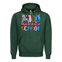 Sports Green 100 magical days of school Zipper Hoodie - LillyAllenDesigns