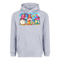 Heather Grey summer gnomes Heavyweight Hoodie - NancyCooperArtShop