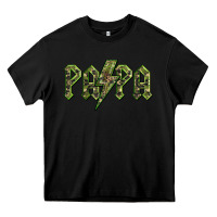 Black papa  lightning camouflage Heavy Core Tee - BarkalooDesign