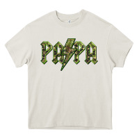 Cream papa  lightning camouflage Heavy Core Tee - BarkalooDesign