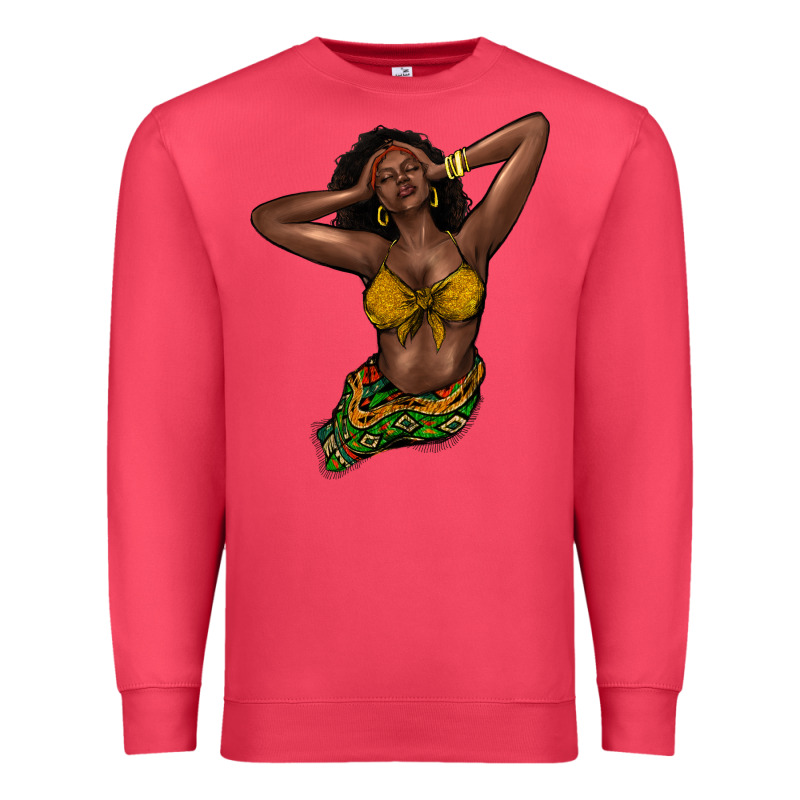 Black Woman Premium Sweatshirt by NancyCooperArtShop | Teevron
