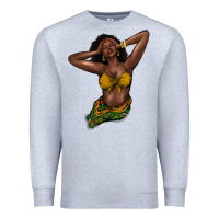 Heather Grey black woman Premium Sweatshirt - NancyCooperArtShop