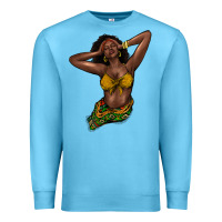 Ocean Blue black woman Premium Sweatshirt - NancyCooperArtShop