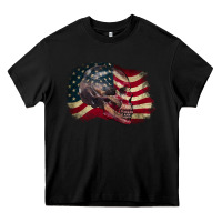 Black Red white rawr 4th of July Heavy Core Tee - CowGirlArtShop