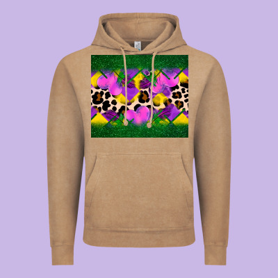 Mardi Gras Leopard And Heart Vintage Hoodie Designed By Adodesignshop
