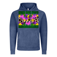 Vintage Denim mardi gras Leopard and heart Vintage Hoodie - AdoDesignShop