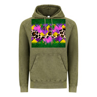 Vintage Olive mardi gras Leopard and heart Vintage Hoodie - AdoDesignShop