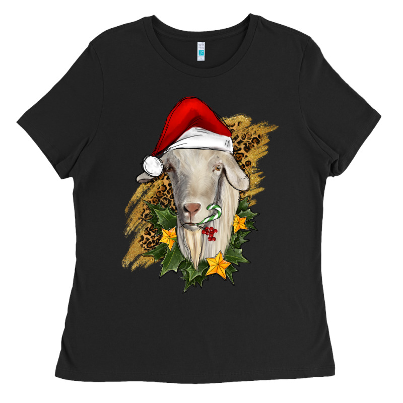 Christmas Goat Ladies Tee by RanaPortraitStore | Teevron