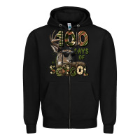 Black 100 days of school hunting deer Zipper Hoodie - LillyAllenDesigns
