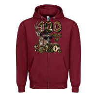 Burgundy 100 days of school hunting deer Zipper Hoodie - LillyAllenDesigns