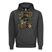 Charcoal Heather 100 days of school hunting deer Zipper Hoodie - LillyAllenDesigns
