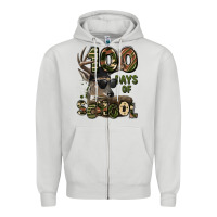 Dove Grey 100 days of school hunting deer Zipper Hoodie - LillyAllenDesigns