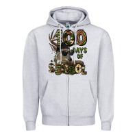 Heather Grey 100 days of school hunting deer Zipper Hoodie - LillyAllenDesigns