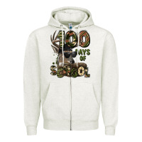 Oatmeal Heather 100 days of school hunting deer Zipper Hoodie - LillyAllenDesigns