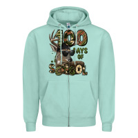 Seafoam 100 days of school hunting deer Zipper Hoodie - LillyAllenDesigns