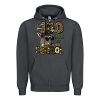 Smoke 100 days of school hunting deer Zipper Hoodie - LillyAllenDesigns