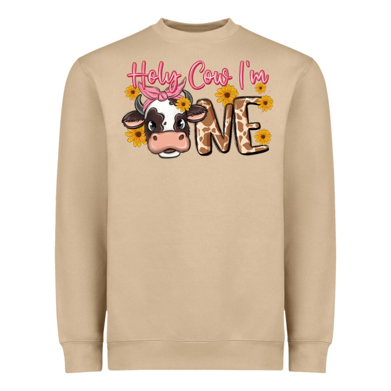 Holy Cow I'm One Heavyweight Sweatshirt by MaliasSmallBusiness | Teevron