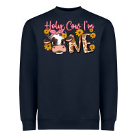 Navy holy cow i'm one Heavyweight Sweatshirt - MaliasSmallBusiness