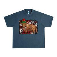 Midnight Navy christmas highland cow Urban Heavy Tee - BarkalooDesign