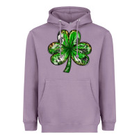 Lavender shamrock with leopard and cowhide Heavyweight Hoodie - NancyCooperArtShop
