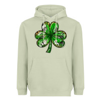 Matcha shamrock with leopard and cowhide Heavyweight Hoodie - NancyCooperArtShop