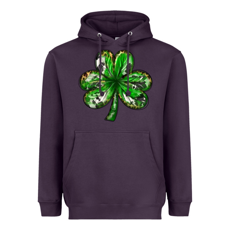 Shamrock With Leopard And Cowhide Heavyweight Hoodie by NancyCooperArtShop | Teevron