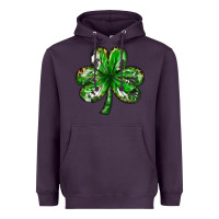 Plum shamrock with leopard and cowhide Heavyweight Hoodie - NancyCooperArtShop